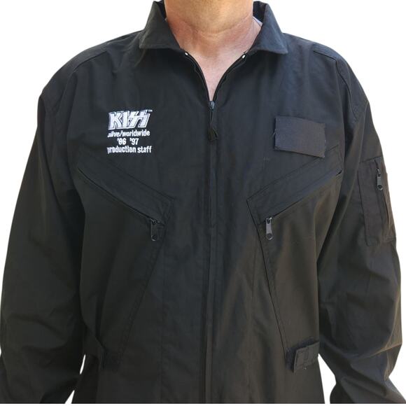 KISS Alive Worldwide '96 '97 Tour production staff flight suit jumpsuit Size L - Picture 4 of 11